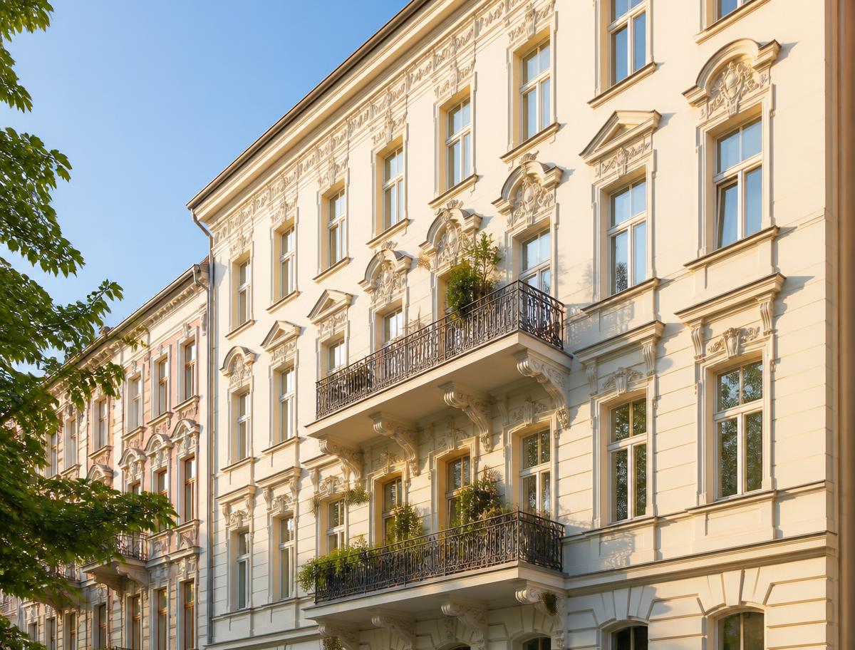 Sanierte Altbaufassade eines Anlageobjekts
